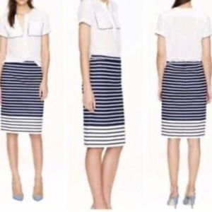 ❤️ J. Crew striped skirt, navy and ivory, sz 2